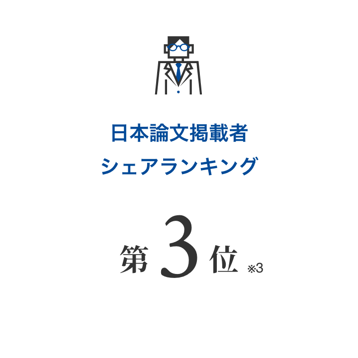 日本論文掲載者シェアランキング 第3位 ※3